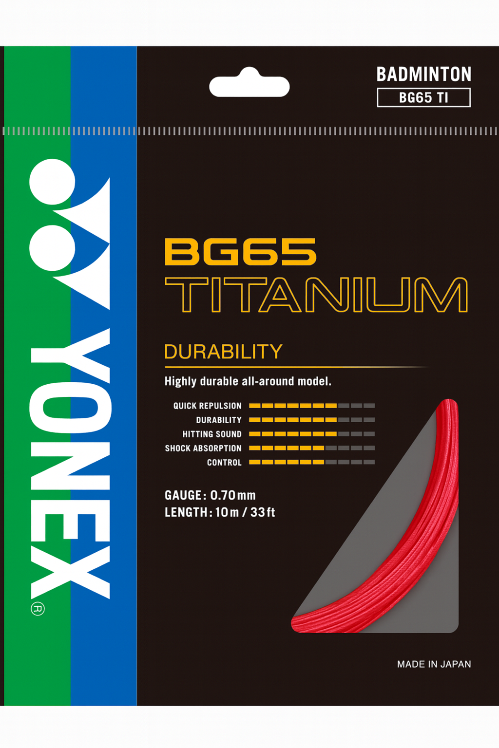 Cordage de badminton YONEX BG65 TITANIUM