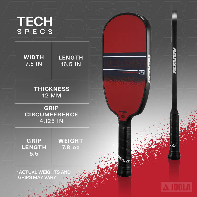 JOOLA AGASSI CHAMPION 12MM PICKLEBALL PADDLE - Max Sports