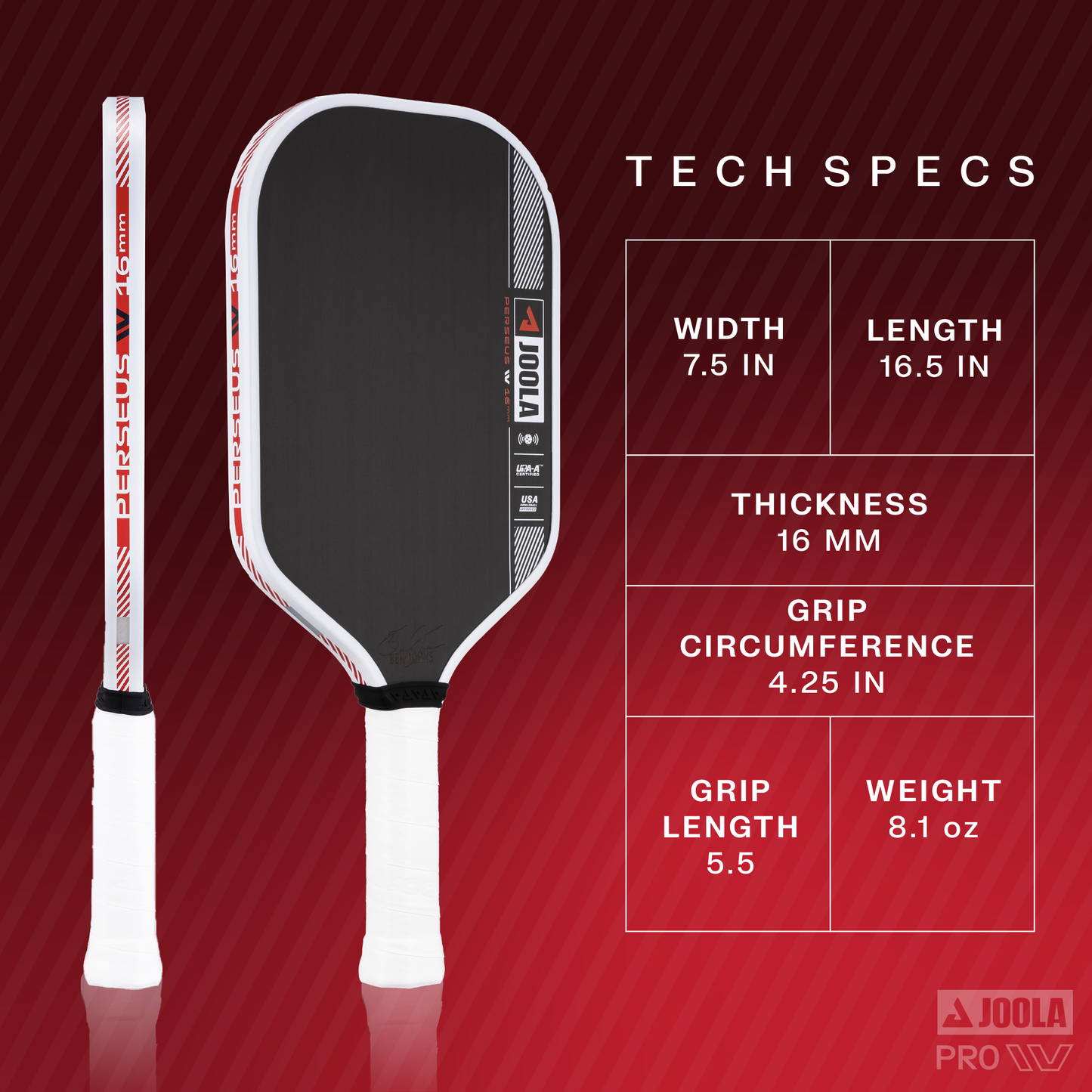 JOOLA Ben Johns Perseus Pro IV Pickleball Paddle - Max Sports
