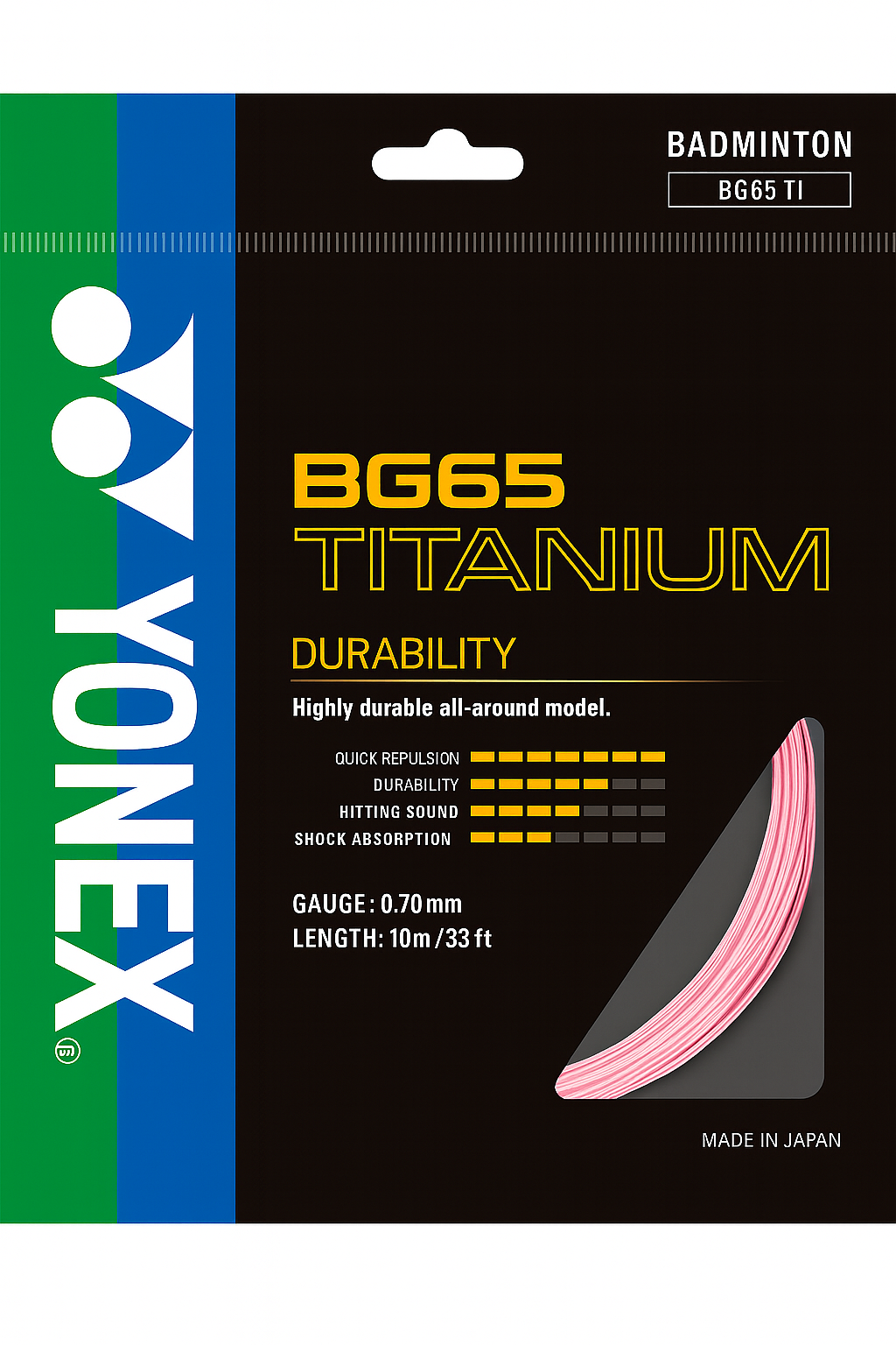 Cordage de badminton YONEX BG65 TITANIUM