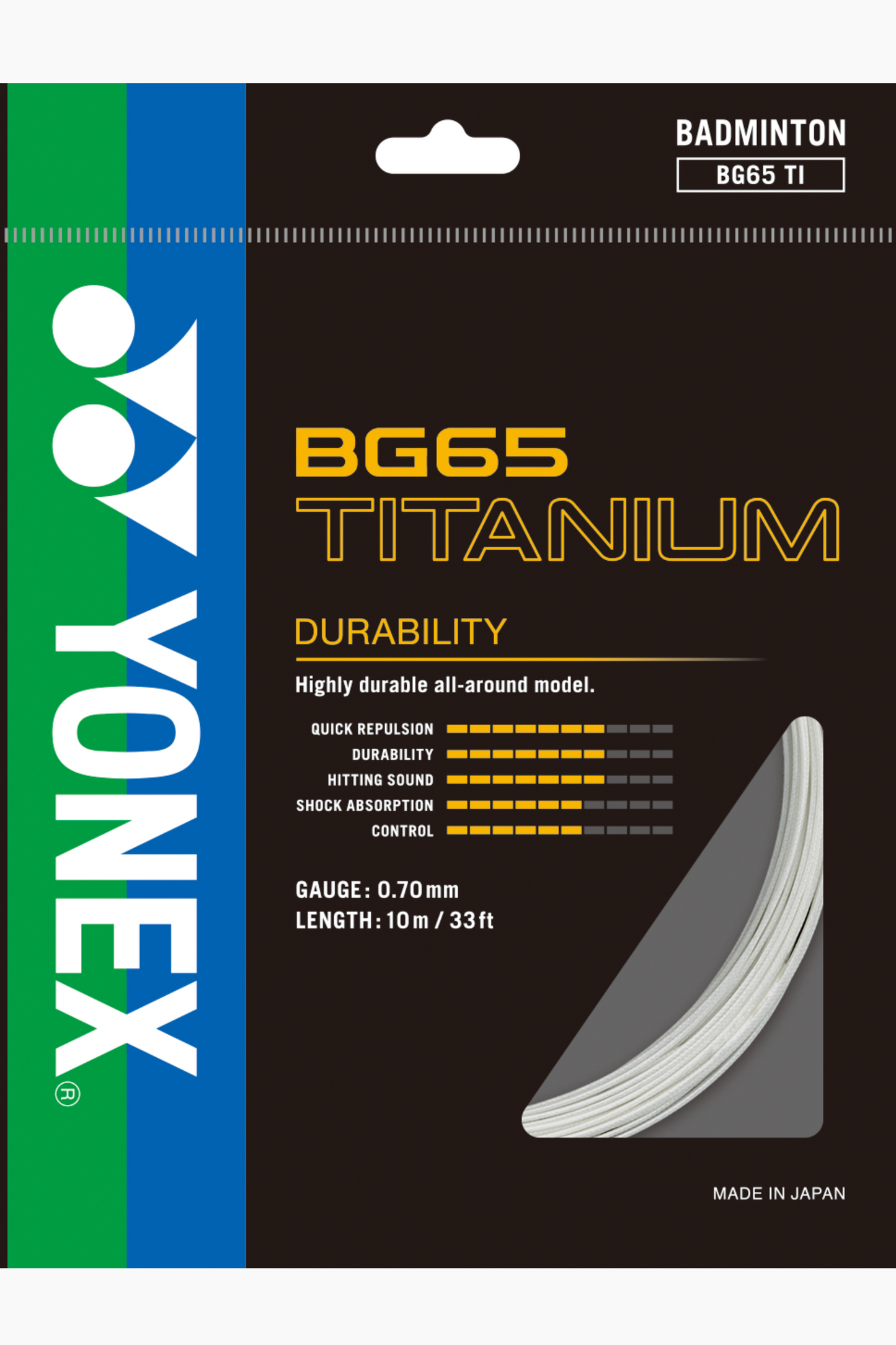 Cordage de badminton YONEX BG65 TITANIUM