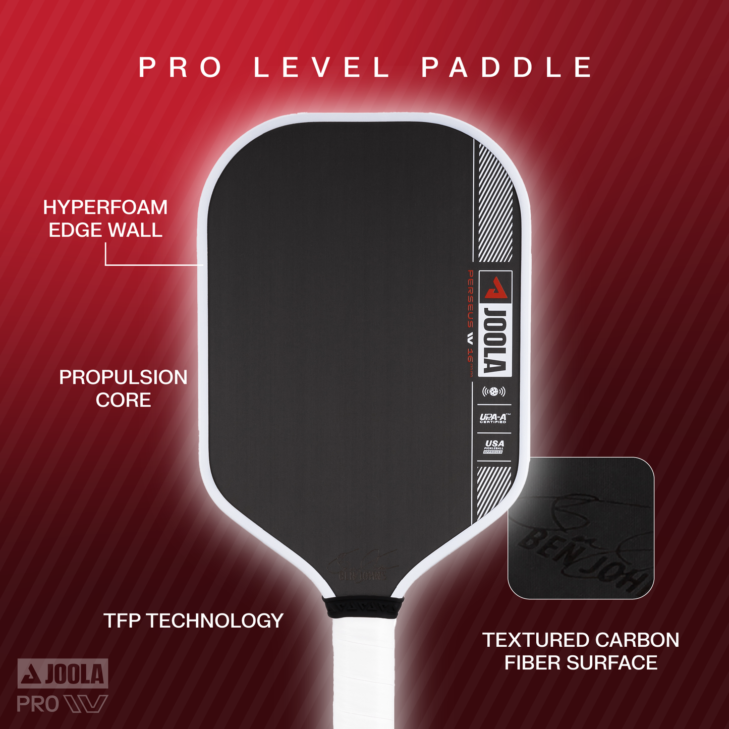 JOOLA Ben Johns Perseus Pro IV Pickleball Paddle - Max Sports