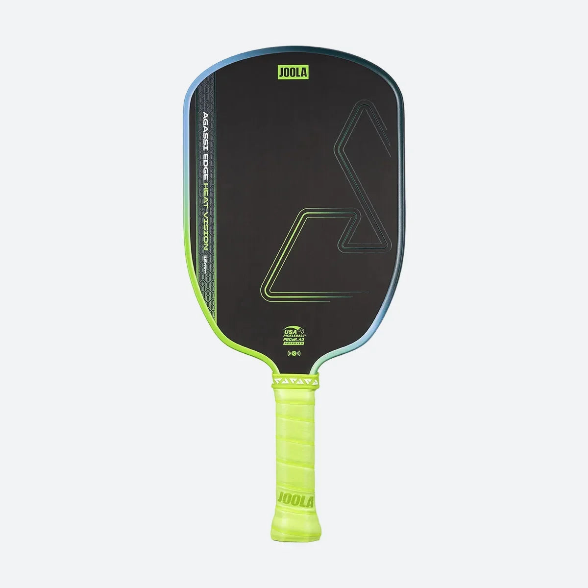 JOOLA Agassi Edge Heat Vision 16mm Pickleball Paddle - Charge Surge Green - front