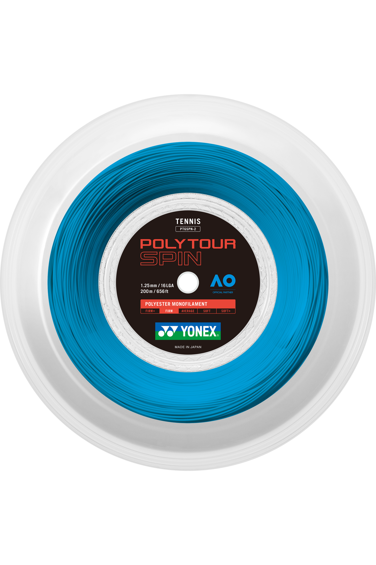 YONEX Tennis String POLYTOUR SPIN 125 200M Reel - Max Sports