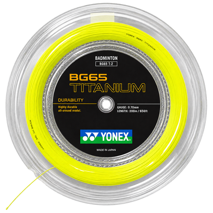 Bobine YONEX Cordage Badminton BG65 TITANIUM 200M