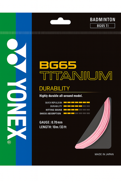 Cordage de badminton YONEX BG65 TITANIUM