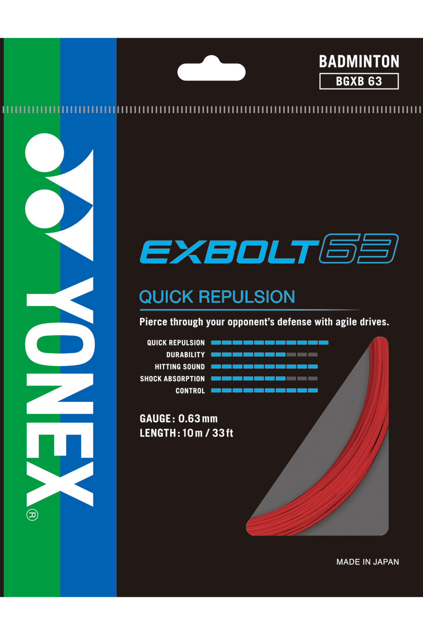 Cordage de badminton YONEX EXBOLT63