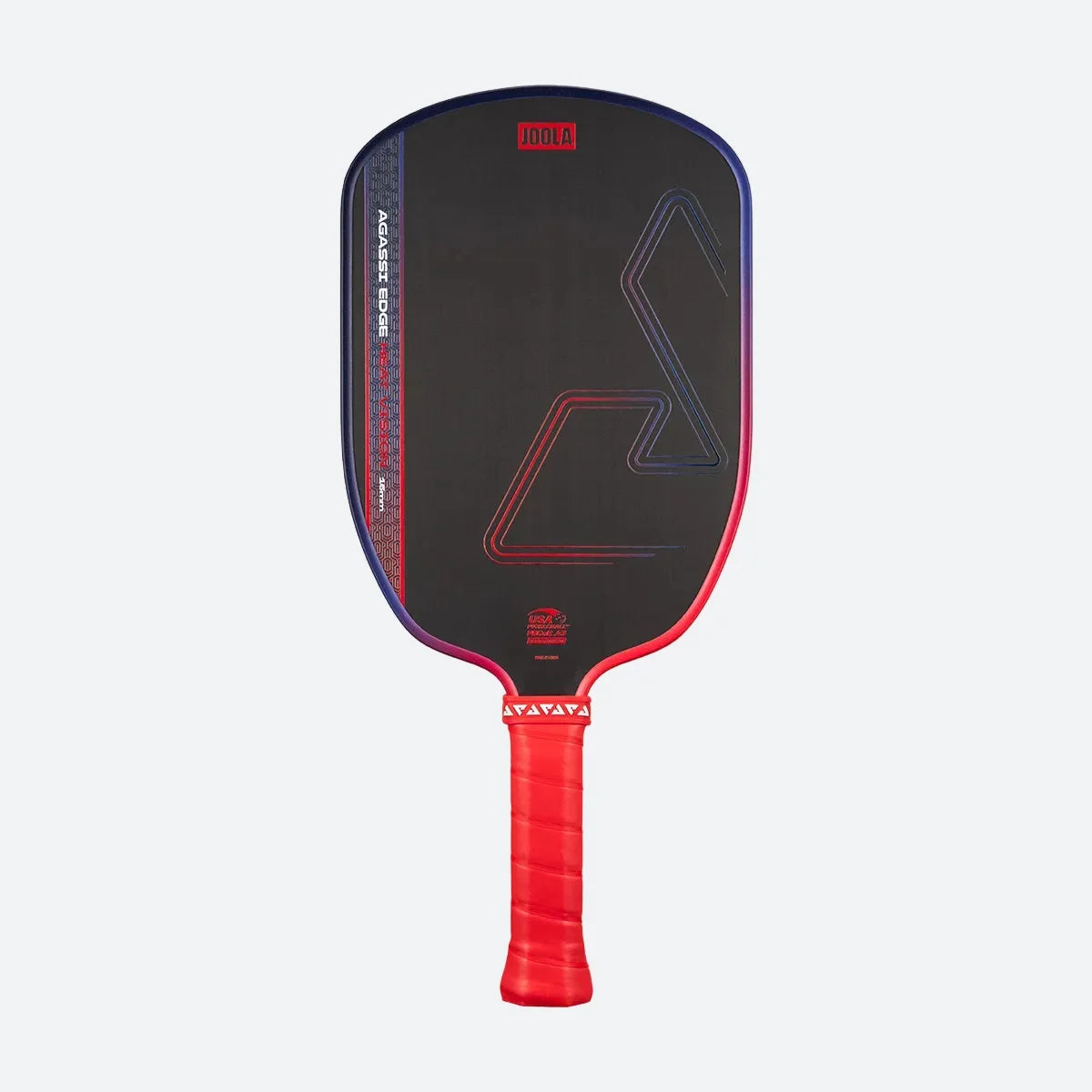 JOOLA Agassi Edge Heat Vision 16mm Pickleball Paddle - Ignite Blaze Red - front