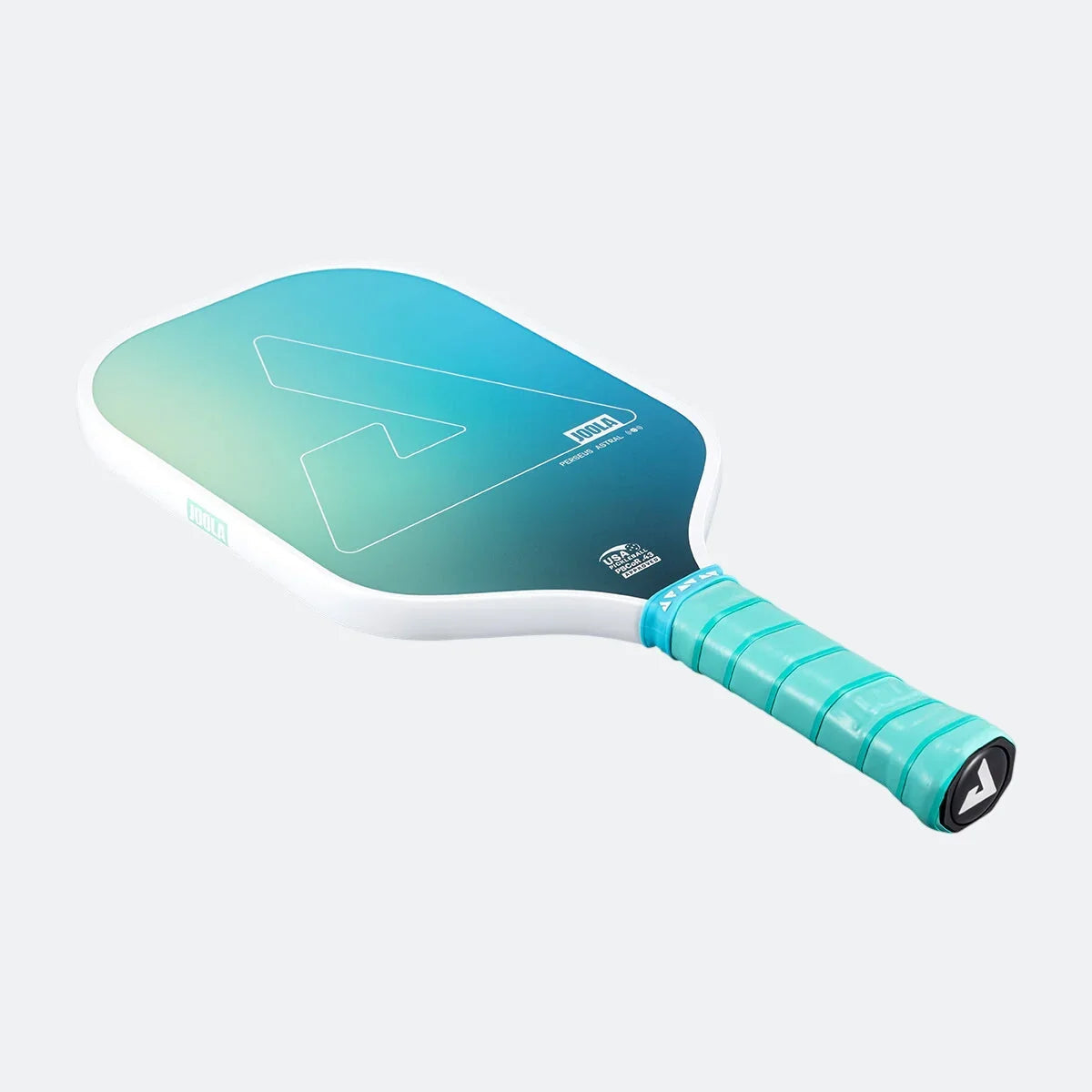 JOOLA Astral Pickleball Paddle - Seaside Green - Low three-quarter angle
