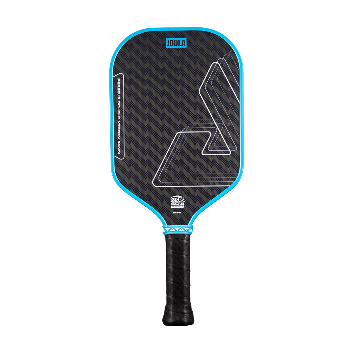 JOOLA Perseus Double Vision 16mm Pickleball Paddle - Bolt Blue - front