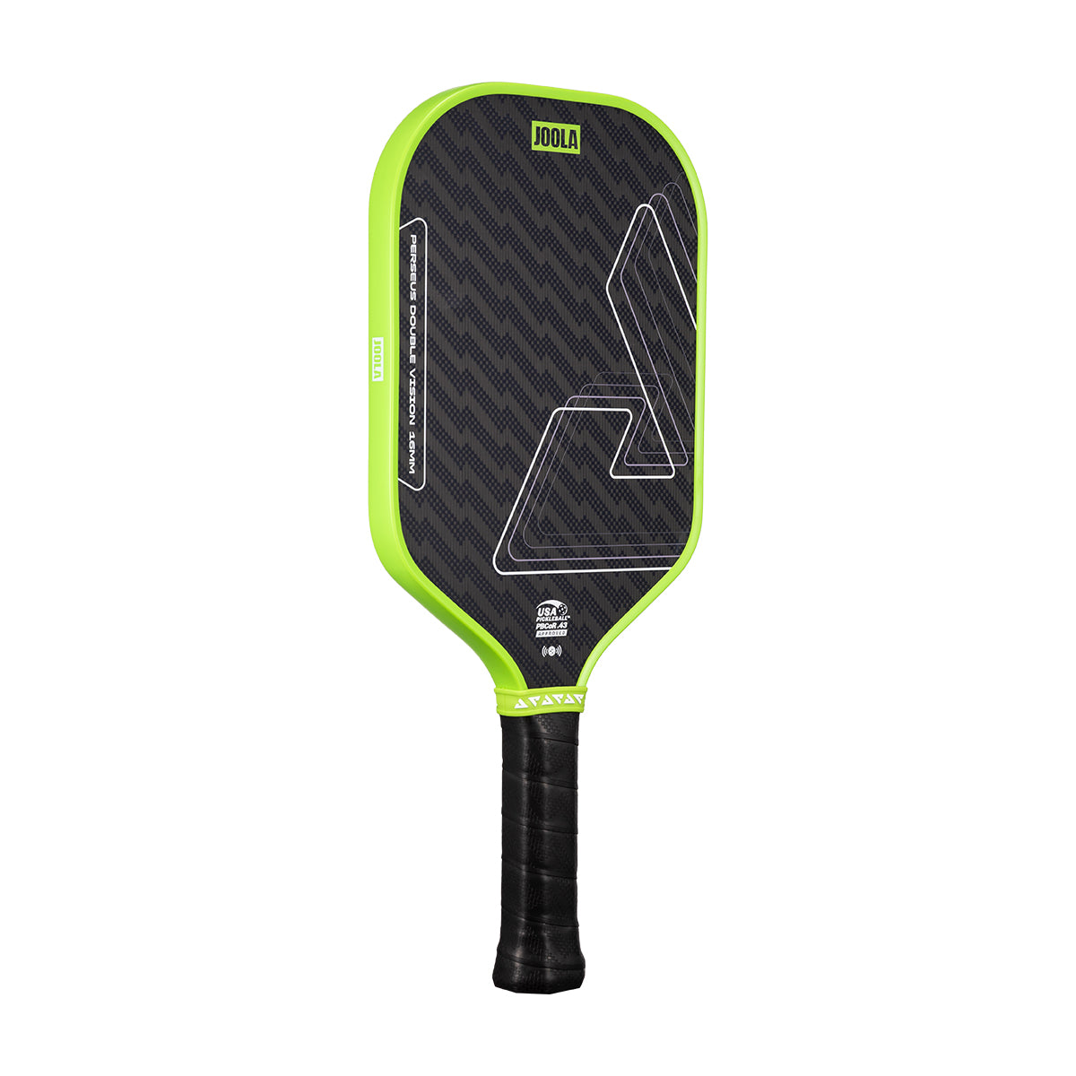 JOOLA Perseus Double Vision 16mm Pickleball Paddle - Surge Green - angled