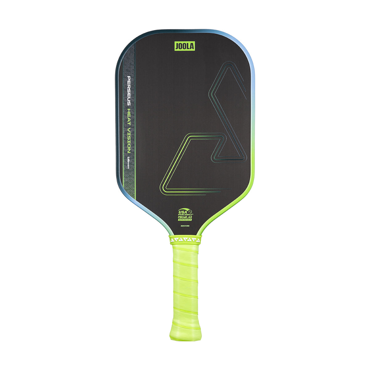 JOOLA Perseus Heat Vision 16mm Pickleball Paddle - Charge Surge Green - front