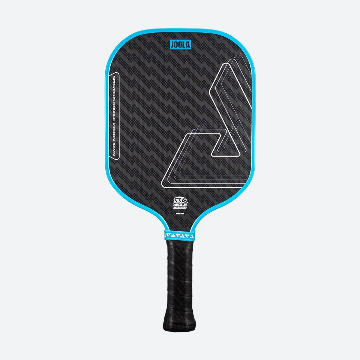 JOOLA Scorpeus Double Vision 16mm Pickleball Paddle - Bolt Blue - front