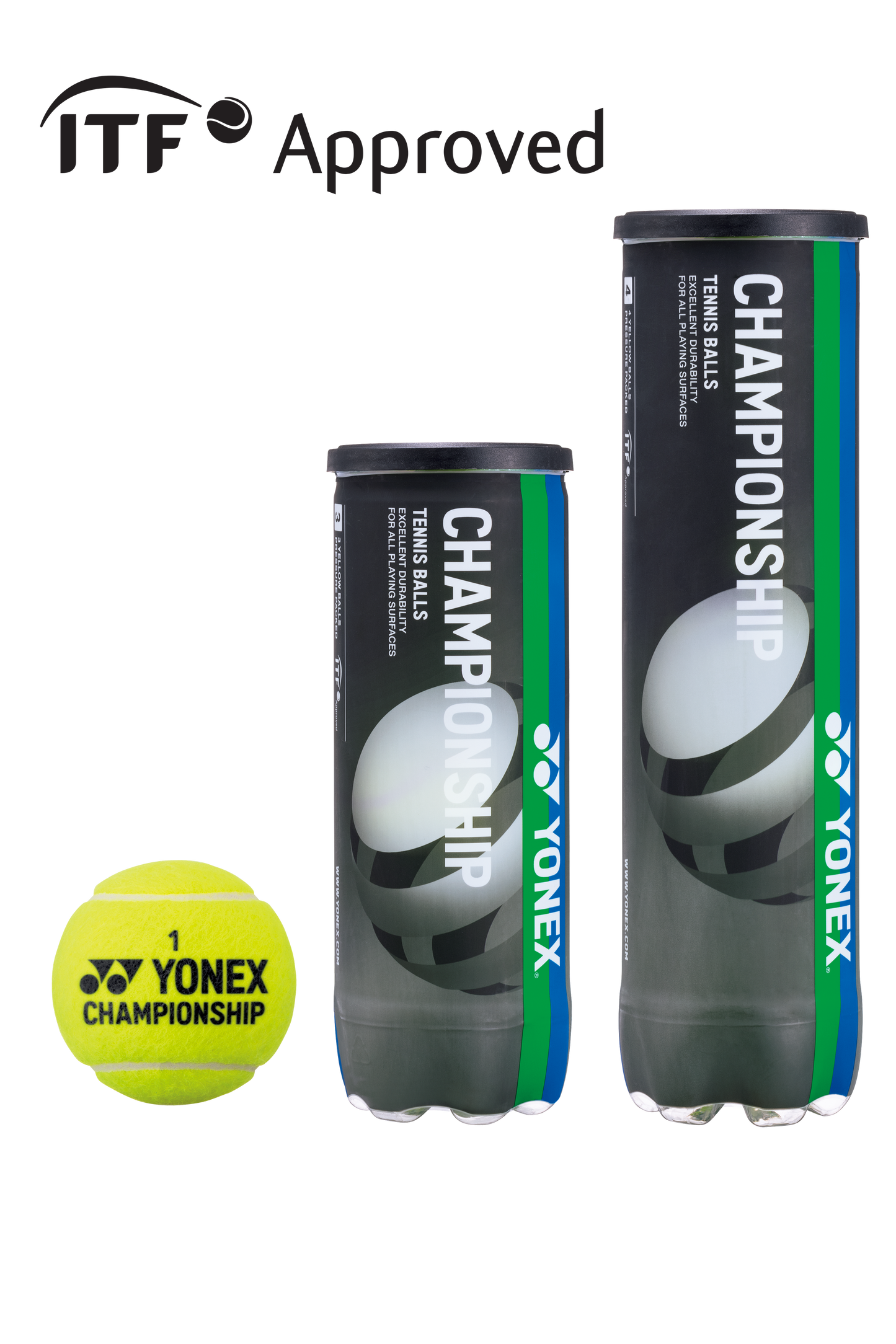 YONEX PRESSURIZED TOURNAMENT/PRACTICE TENNIS BALL CHAMPIONSHIP