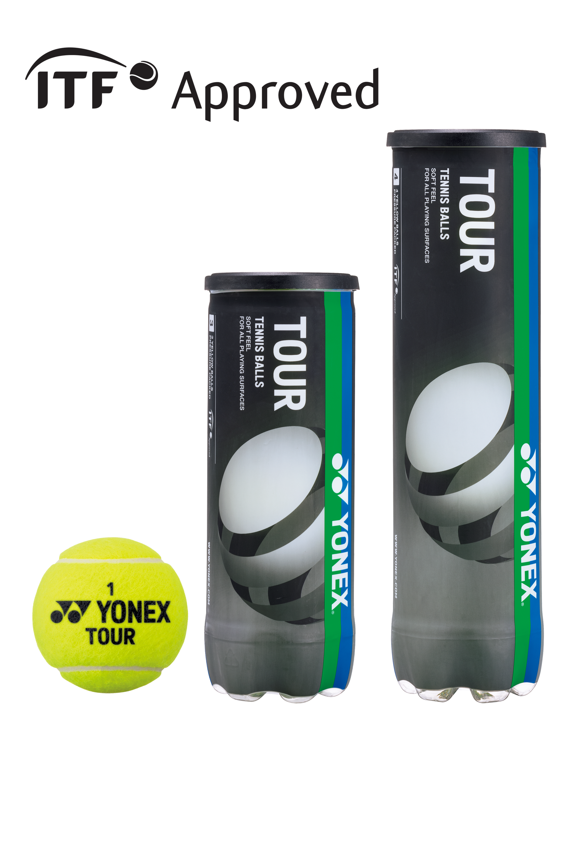 YONEX PRESSURIZED TOURNAMENT/PRACTICE TENNIS BALL TOUR – Max Sports