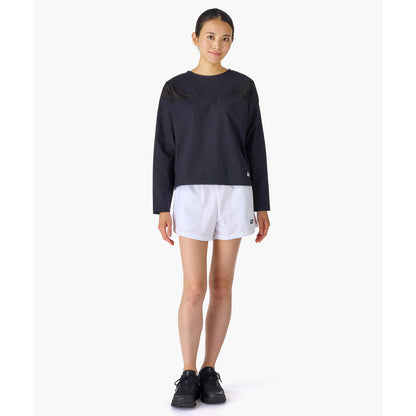 Yonex 25117 women's shorts in White - front view worn by a model