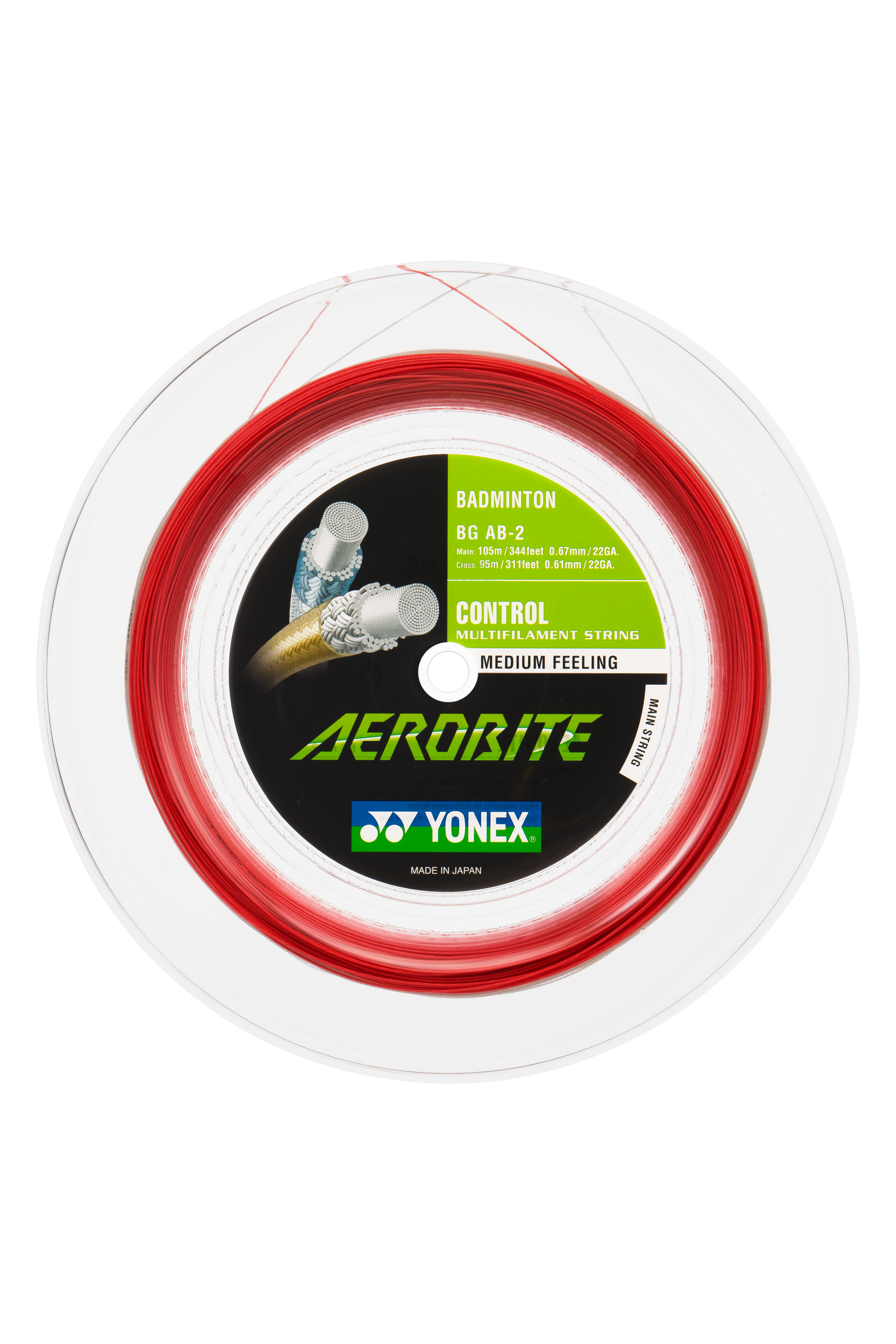 YONEX AEROBITE ガット 200m レッド/クリア YONEX ヨネックス バドミントンガット・ストリング AEROBITE