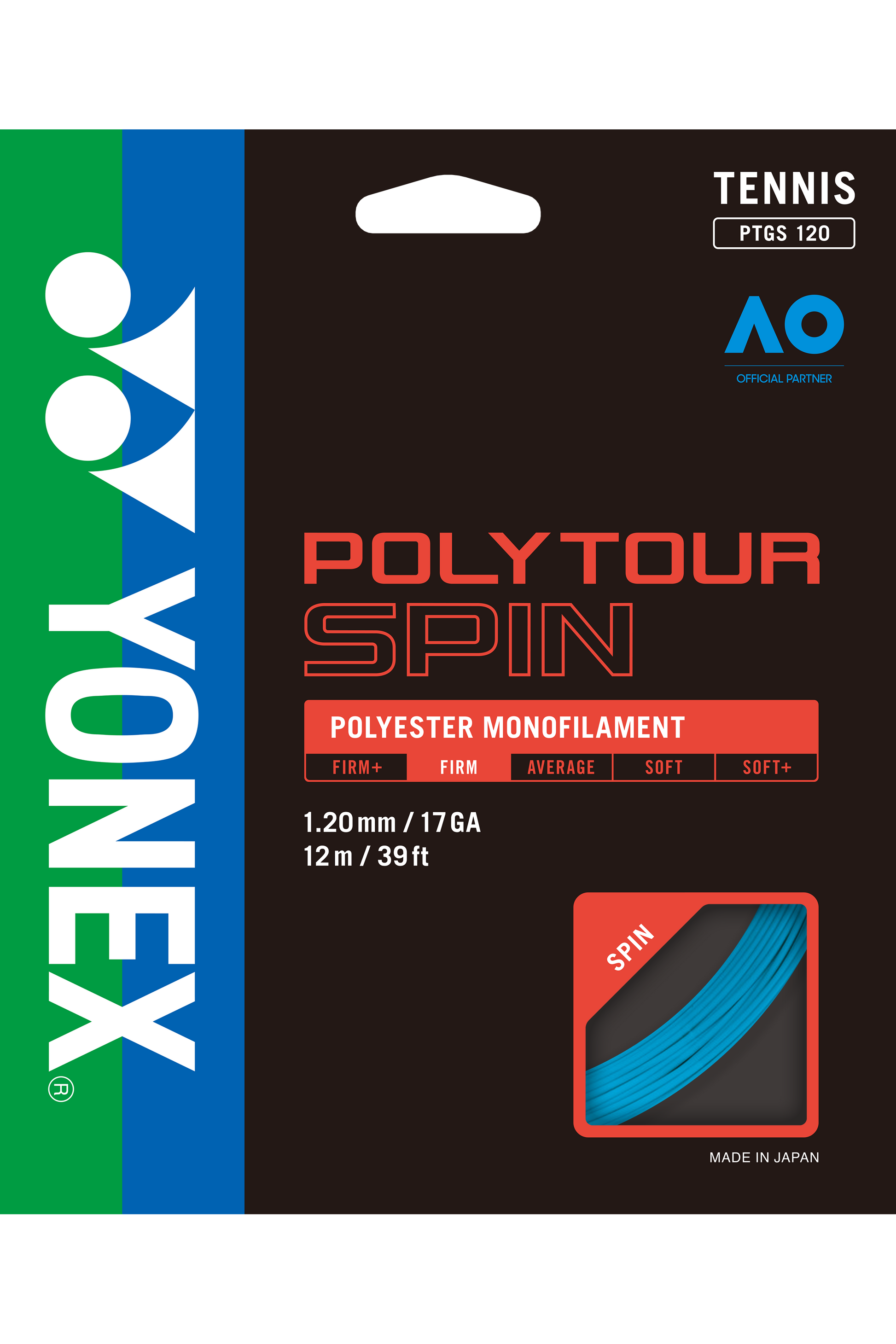 YONEX Tennis String POLYTOUR SPIN 120 12M - Max Sports